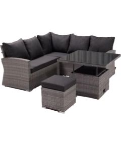 Garden furniture set SAMUEL table, corner sofa and ottoman