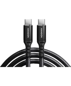 Axagon Data and charging USB 2.0 cable length 2 m. PD 60W, 3A. Black braided.