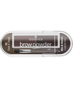 Essence ESSENCE_Brow Powder Set zestaw do stylizacji brwi z pędzelkiem 02 Dark Deep 2,3g