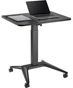 Maclean MC-453 B Mobile Laptop Desk with Pneumatic Height Adjustment, Laptop Table with Wheels, 80 x 52 cm, Max. 8 kg, Height Adjustable Max. 109 cm (Black)