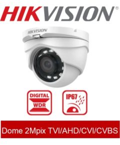 Dome 2Mpix TVI/AHD/CVI/CVBS Turbo HD camera :: DS-2CE56D0T-IRMF :: HIKVISION