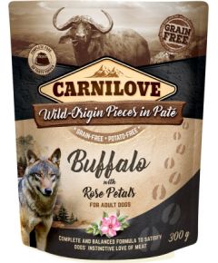 CARNILOVE Dog Pouch Wild Buffalo & Rose petals - wet dog food - 300g