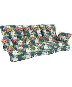 Cushion swings ROMA 108x56x10cm, dark floral, 3pc