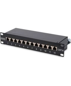 DIGITUS CAT 6, Class E Patch Panel, 12 port shielded