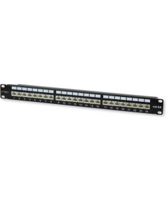 TechlyPro Patch panel 19'' 1U STP 24 ports RJ45 Cat6A T568A/B with shelf black