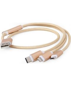 CABLE USB CHARGING 3IN1 1M/GOLD CC-USB2-AM31-1M-G GEMBIRD