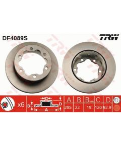 TRW Bremžu disks DF4089S