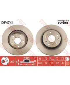 TRW Bremžu disks DF4741