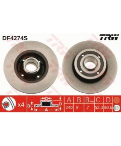 TRW Bremžu disks DF4274S