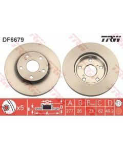 TRW Bremžu disks DF6679