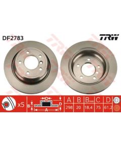 TRW Bremžu disks DF2783