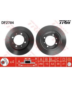 TRW Bremžu disks DF2784