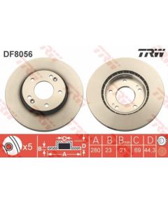 TRW Bremžu disks DF8056