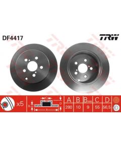 TRW Bremžu disks DF4417