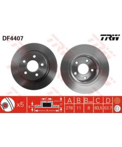 TRW Bremžu disks DF4407