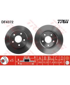 TRW Bremžu disks DF4372