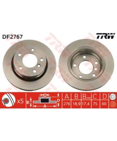 TRW Bremžu disks DF2767