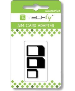 Techly SIM card adapter, SIM, nano-SIM, Micro-SIM