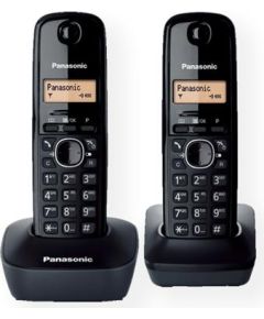 Panasonic Cordless KX-TG1612FXH Black, Caller ID, Wireless connection, Phonebook capacity 50 entries, Built-in display, Conference call