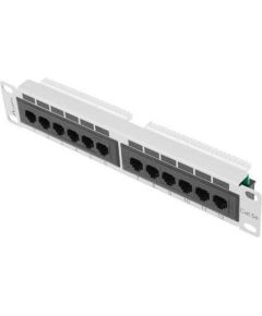 Lanberg Patch Panel 10'', 12 port 1U, cat.5e, gray