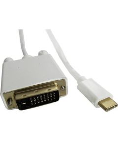 Qoltec DisplayPort Alternate mode | USB 3.1 type C male | DVI male | 4Kx2K | 2m