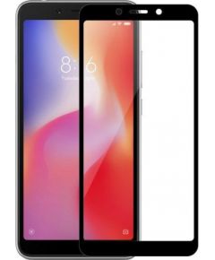 Mocco Full Glue 5D Tempered Glass Aizsargstikls Pilnam Ekrānam Xiaomi Redmi 6 Melns