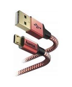 Hama USB Male - Micro USB Cable 1.5m Red