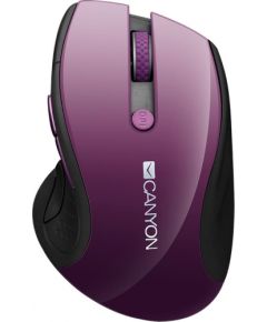 CANYON 2.4Ghz wireless mouse, optical tracking - blue LED, 6 buttons, DPI 1000/1200/1600, Purple pearl glossy