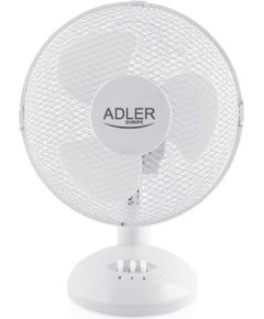 Adler AD 7302 Desk Fan, Number of speeds 2, 60 W, Oscillation, Diameter 23 cm, White
