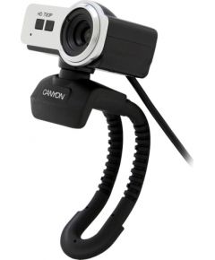 CANYON 720P HD webcam with USB2.0. connector, 360° rotary view scope, 1.0Mega pixels, Resolution 1280*720, cable length 1.25m, Black, 62.2x46.5x57.8mm, 0.074kg
