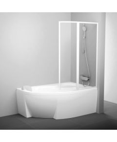Ravak vannas sieniņa VSK2 Rosa 160 R balts + caurspīdīgs stikls