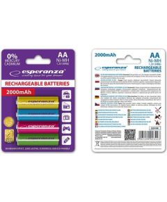 ESPERANZA EZA108 - RECHARGEABLE BATTERIES Ni-MH AA 2000MAH 4PCS - MIX COLOURS