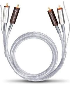 OEHLBACH Art. No. 2601 SILVER EXPRESS PLUS LF PHONO AUDIO CINCH CABLE WITH ADDITIONAL GROUND 1m Art. No. 2601