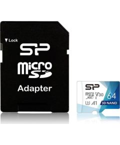 Silicon Power memory card Superior Pro Micro SDXC 64GB UHS-I U3 V30 +adapter