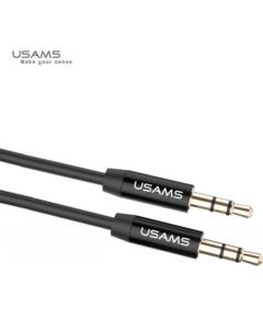 Usams YP-01 Премиум качества Аудио Кабель Aux гнезда 3.5mm папа на 3.5mm папа 1м Черный