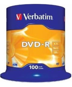 DVD-R Verbatim [ 100pcs, 4.7GB, 16x, spindle, matte silver ]