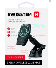 Swissten WM1-HK2 Turētājs Ar Wireless Uzlādi + Micro USB Vads 1.2m Melns