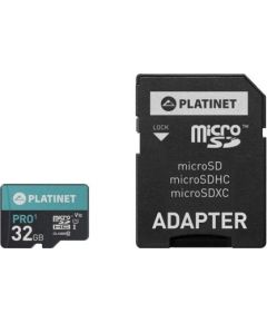 PLATINET MICROSDHC 32GB CLASS 10/UHS 1 PRO + ПЕРЕХОДНИК SD