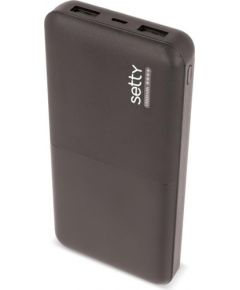 Setty  Power Bank 10000mAh Портативный аккумулятор 5V 2.1A + Micro USB Кабель Черный