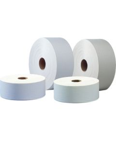 Tualetes papīrs TORK Premium Mini Jumbo Extra Soft T2, 3 sl., 600 lapiņas rullī, 9.7 cm x 120 m, baltā krāsā ar lapiņām