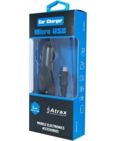 ATX Platinum Premium Auto Lādētājs 12 / 24V / 1A + Micro USB kabelis Melns (Blue Blister)