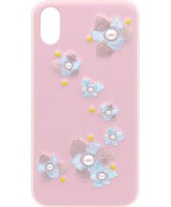 Devia Flower Embroidery Lanya Силиконовый Чехол для Apple iPhone X / XS Розовый