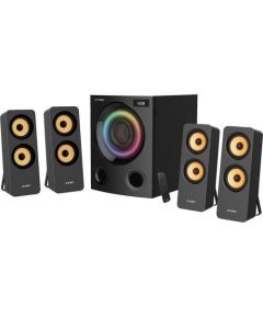 Fenda Multimedia Speakers F&D F7700X 4.1 (Subwoofer driver: 5.25”*2pcs / Satellite driver: 2.5”*8pcs) BT 5.0/AUX/FM/USB/OPTICAL, Remote control, LED Display, Multicolor LED Lighting, 80W