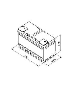 80Ah 740A BERGA AKUMULAT. POWER 315x175x175-+