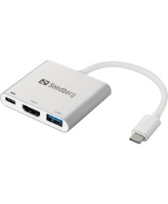 SANDBERG USB-C Mini Dock, HDMI+USB, USB-C Throughput