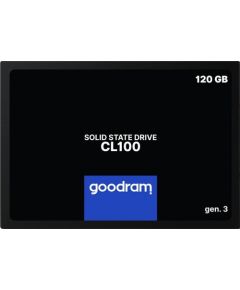 GOODRAM CL100 GEN. 3 120GB SSD, 2.5” 7mm, SATA 6 Gb/s, Read/Write: 500 / 360 MB/s