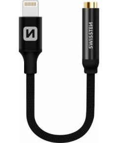 Swissten Lightning uz 3.5mm Audio Adapteris iPhone un iPad 15 cm Melns