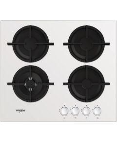 Whirlpool AKT625WH gāzes plīts virsma, 60cm, balts stikls