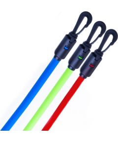 Spokey BACKER II Expander with replaceable rubbers, 127 cm, 3 bands with different degrees of resistance, Red/Green/Blue, Rubber