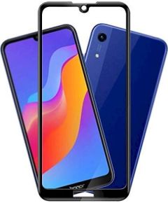 Tempered Glass 9D Aizsargstikls Pilnam Ekrānam Huawei Honor 8A / Y6S / Y6 (2019) Melns